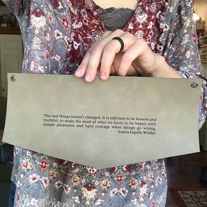 Laura Ingalls Wilder Quote Wall Banner Flag Faux Leather Tapestry Pennant